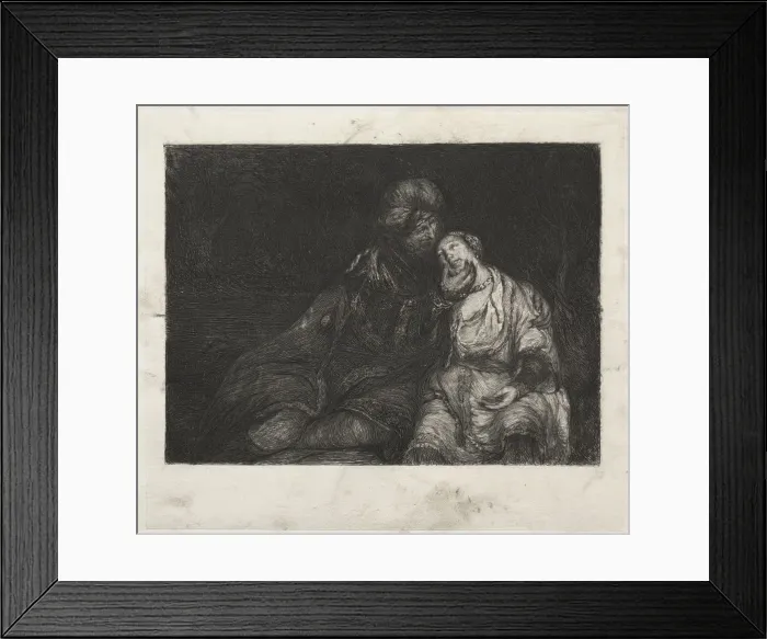 Framed Print : Two Figures, 1800s. Creator: Unknown Framed Print : Two Figures, 1800s. Creator: Unknown