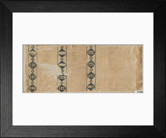 Framed Print : Two Fragments of a Scarf or Headdress, 1300s. Creator: Unknown Framed Print : Two Fragments of a Scarf or Headdress, 1300s. Creator: Unknown