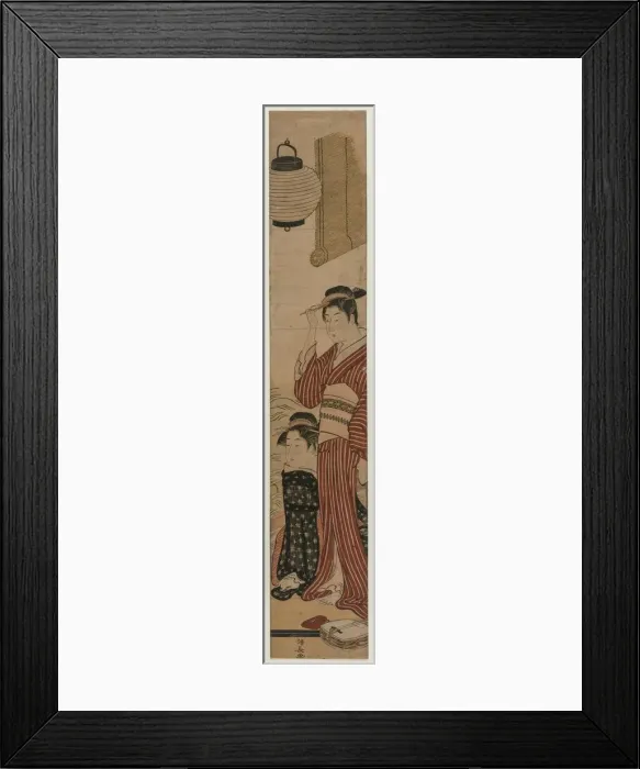 Framed Print : Two Geisha on a Balcony, 1782. Creator: Torii Kiyonaga (Japanese, 1752-1815) Framed Print : Two Geisha on a Balcony, 1782. Creator: Torii Kiyonaga (Japanese, 1752-1815)