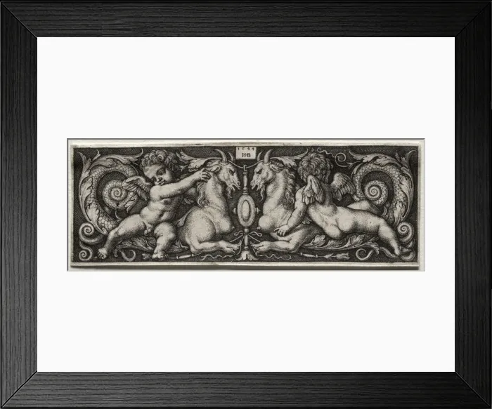 Framed Print : Two Genii, 1544. Creator: Hans Sebald Beham (German, 1500-1550) Framed Print : Two Genii, 1544. Creator: Hans Sebald Beham (German, 1500-1550)
