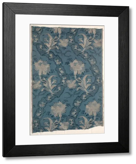 Framed Print : Two Joined Panels of Figured Silk, 1723-1774. Creator: Unknown