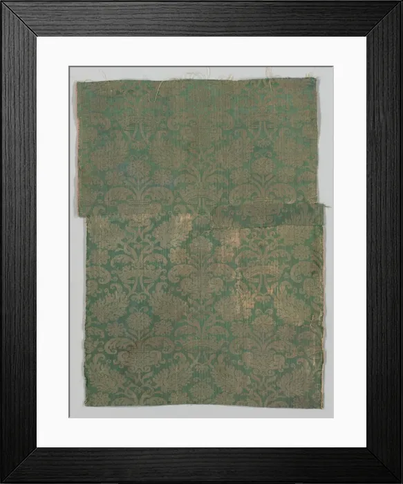 Framed Print : Two Lengths of Textile, 1500s. Creator: Unknown Framed Print : Two Lengths of Textile, 1500s. Creator: Unknown