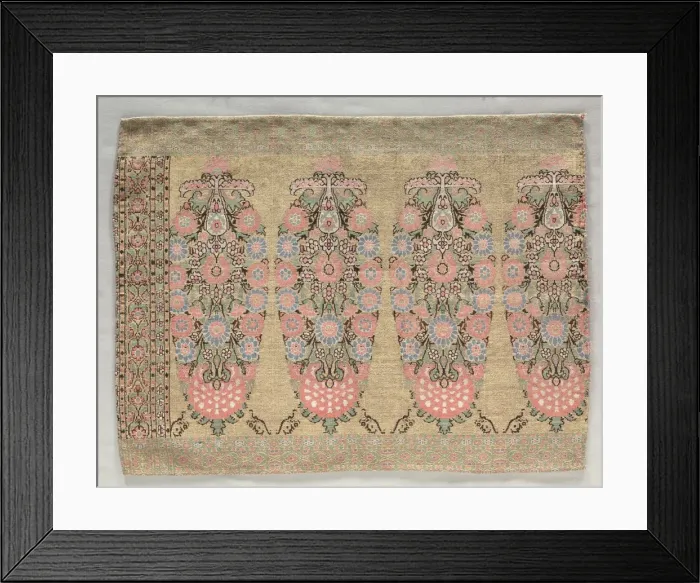 Framed Print : Two Pieces from a Scarf, 1700s. Creator: Unknown Framed Print : Two Pieces from a Scarf, 1700s. Creator: Unknown