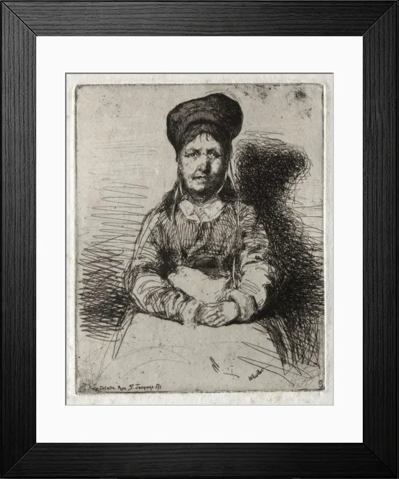 Framed Print : Twelve Etchings from Nature: La Retameuse, 1858. Creator: James McNeill Whistler (American Framed Print : Twelve Etchings from Nature: La Retameuse, 1858. Creator: James McNeill Whistler (American