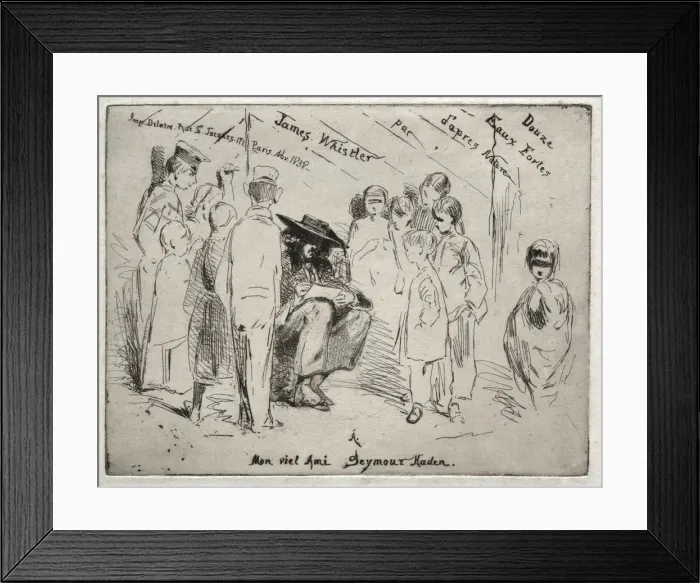 Framed Print : Twelve Etchings from Nature: Title Page - Delauney Sketching, 1858 Framed Print : Twelve Etchings from Nature: Title Page - Delauney Sketching, 1858