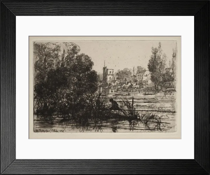 Framed Print : Twickenham Church, 1865. Creator: Francis Seymour Haden (British, 1818-1910) Framed Print : Twickenham Church, 1865. Creator: Francis Seymour Haden (British, 1818-1910)