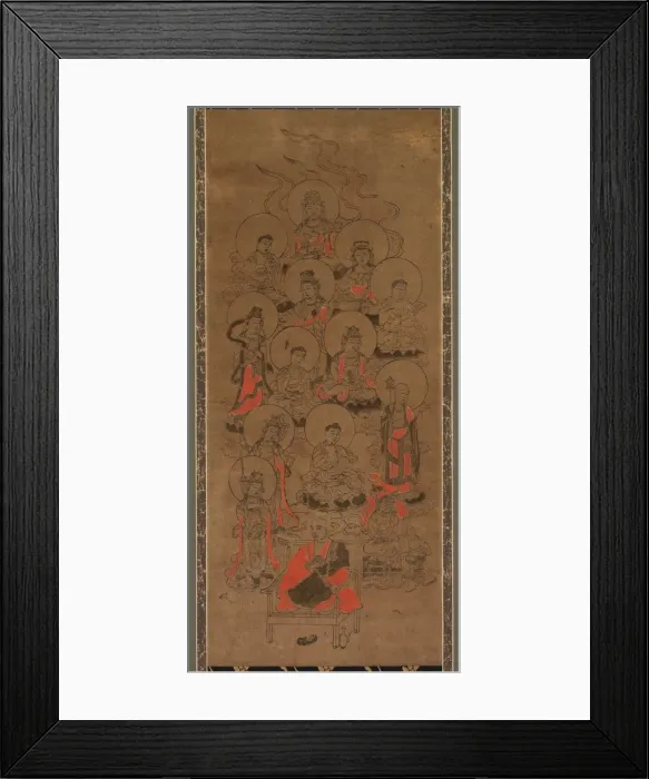 Framed Print : Twelve Buddhas and Kobo Daishi (Jusanbutsu), late 17th century. Creator: Unknown Framed Print : Twelve Buddhas and Kobo Daishi (Jusanbutsu), late 17th century. Creator: Unknown