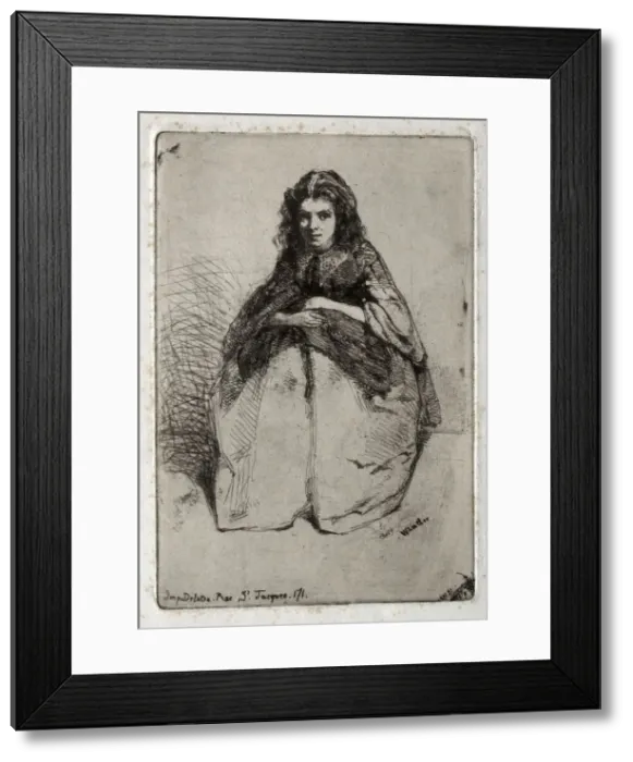 Framed Print : Twelve Etchings from Nature: Fumette, 1858. Creator: James McNeill Whistler (American, 1834-1903)