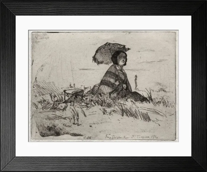 Framed Print : Twelve Etchings from Nature: En Plein Soleil, 1858. Creator: James McNeill Whistler (American Framed Print : Twelve Etchings from Nature: En Plein Soleil, 1858. Creator: James McNeill Whistler (American