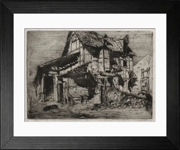 Framed Print : Twelve Etchings from Nature: The Unsafe Tenement, 1858. Creator: James McNeill Whistler (American Framed Print : Twelve Etchings from Nature: The Unsafe Tenement, 1858. Creator: James McNeill Whistler (American