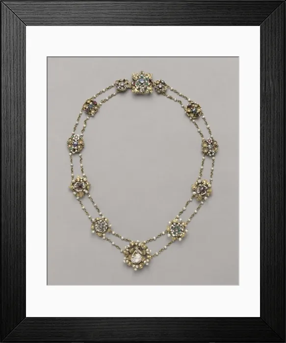 Framed Print : Twelve Medallions Mounted as a Necklace, c. 1400. Creator: Unknown Framed Print : Twelve Medallions Mounted as a Necklace, c. 1400. Creator: Unknown