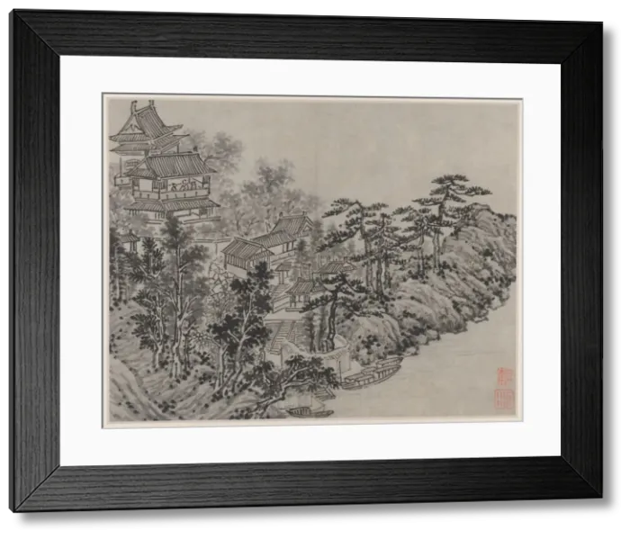 Framed Print : Twelve Views of Tiger Hill, Suzhou: Cloud-Climbing Pavilion, after 1490. Creator: Shen Zhou Framed Print : Twelve Views of Tiger Hill, Suzhou: Cloud-Climbing Pavilion, after 1490. Creator: Shen Zhou