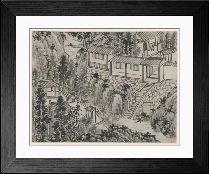 Framed Print : Twelve Views of Tiger Hill, Suzhou: The Pine Retreat, after 1490. Creator: Shen Zhou (Chinese Framed Print : Twelve Views of Tiger Hill, Suzhou: The Pine Retreat, after 1490. Creator: Shen Zhou (Chinese