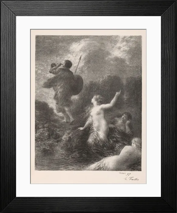 Framed Print : Twilight of the Gods: Siegfried and the Rhine Maidens, 1897. Creator: Henri Fantin-Latour (French Framed Print : Twilight of the Gods: Siegfried and the Rhine Maidens, 1897. Creator: Henri Fantin-Latour (French