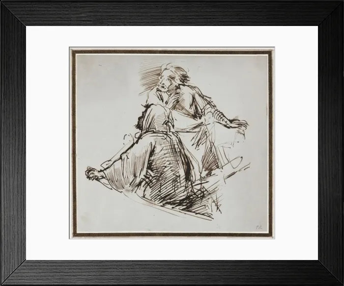 Framed Print : Two Male Figures, c. 1829. Creator: George Richmond (British, 1809-1896) Framed Print : Two Male Figures, c. 1829. Creator: George Richmond (British, 1809-1896)