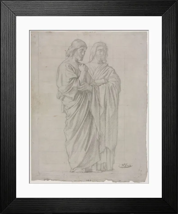 Framed Print : Two Standing Figures (Study for the Left Section of The Mission of the Apostles), 1860 Framed Print : Two Standing Figures (Study for the Left Section of The Mission of the Apostles), 1860