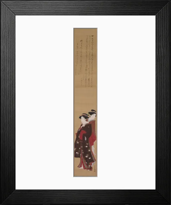 Framed Print : Two Beauties, late 18th-early 19th century. Creator: Kitabatake Shigemasa (Japanese, 1739-1820) Framed Print : Two Beauties, late 18th-early 19th century. Creator: Kitabatake Shigemasa (Japanese, 1739-1820)