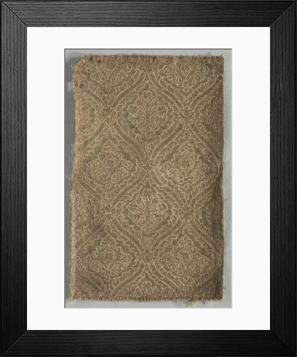 Framed Print : Two Brocaded Fragments, late 1500s. Creator: Unknown Framed Print : Two Brocaded Fragments, late 1500s. Creator: Unknown