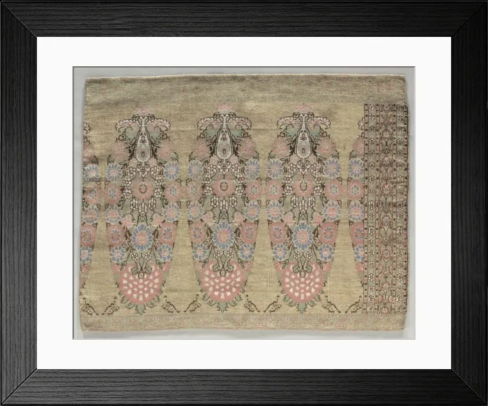 Framed Print : Two Pieces from a Scarf, 1700s. Creator: Unknown Framed Print : Two Pieces from a Scarf, 1700s. Creator: Unknown