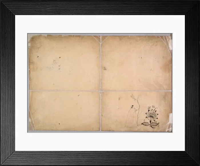 Framed Print : Two Elephants Fighting in a Courtyard Before Muhammad Shah, c. 1730-40. Creator: Nainsukh (Indian Framed Print : Two Elephants Fighting in a Courtyard Before Muhammad Shah, c. 1730-40. Creator: Nainsukh (Indian