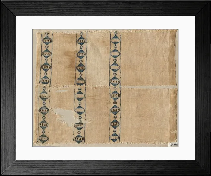 Framed Print : Two fragments of a scarf or headdress, 1300s. Creator: Unknown Framed Print : Two fragments of a scarf or headdress, 1300s. Creator: Unknown