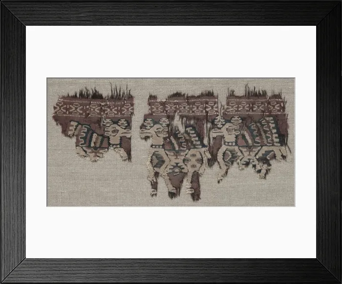 Framed Print : Two Mounted Fragments of a Border (from a Garment ?), late 700s - early 800s. Creator: Unknown Framed Print : Two Mounted Fragments of a Border (from a Garment ?), late 700s - early 800s. Creator: Unknown