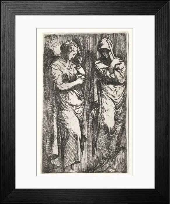 Framed Print : Two Roman Women. Creator: Francesco Primaticcio (Italian, 1504-1570) Framed Print : Two Roman Women. Creator: Francesco Primaticcio (Italian, 1504-1570)