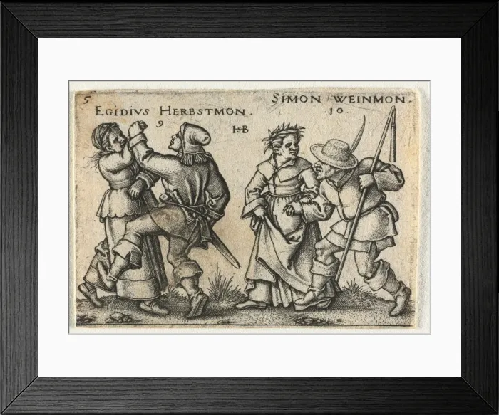 Framed Print : The Peasant Wedding or the Twelve Months: 9-Egidius Herbstmon 10-Simon Weinmon, 1546 Framed Print : The Peasant Wedding or the Twelve Months: 9-Egidius Herbstmon 10-Simon Weinmon, 1546
