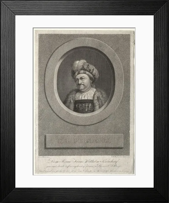 Framed Print : The Persian - Portrait of Franz Wilhelm Kreuchauf, 1869. Creator: Johann Friedrich Bause (German Framed Print : The Persian - Portrait of Franz Wilhelm Kreuchauf, 1869. Creator: Johann Friedrich Bause (German