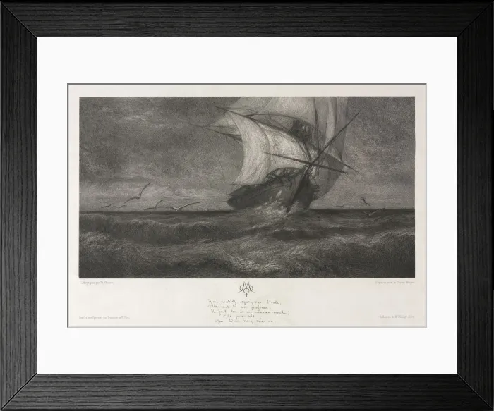 Framed Print : The Phantom Ship, or On the Waves, 1872. Creator: Theophile Narcisse Chauvel (French Framed Print : The Phantom Ship, or On the Waves, 1872. Creator: Theophile Narcisse Chauvel (French