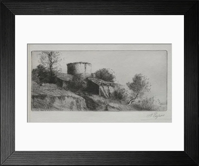 Framed Print : The Pigeon Tower. Creator: Alphonse Legros (French, 1837-1911) Framed Print : The Pigeon Tower. Creator: Alphonse Legros (French, 1837-1911)