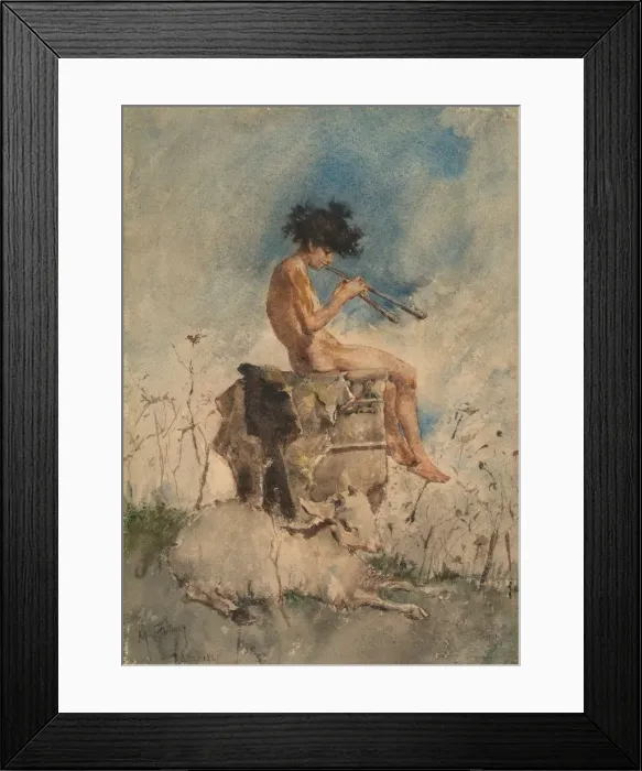 Framed Print : The Pipes of Pan, 1865. Creator: Mariano Fortuny y Carbo (Spanish, 1838-1874) Framed Print : The Pipes of Pan, 1865. Creator: Mariano Fortuny y Carbo (Spanish, 1838-1874)