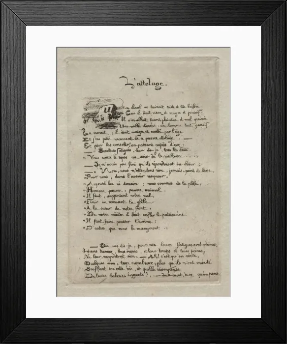 Framed Print : The Ploughman and his Horse. Creator: Charles Meryon (French, 1821-1868) Framed Print : The Ploughman and his Horse. Creator: Charles Meryon (French, 1821-1868)
