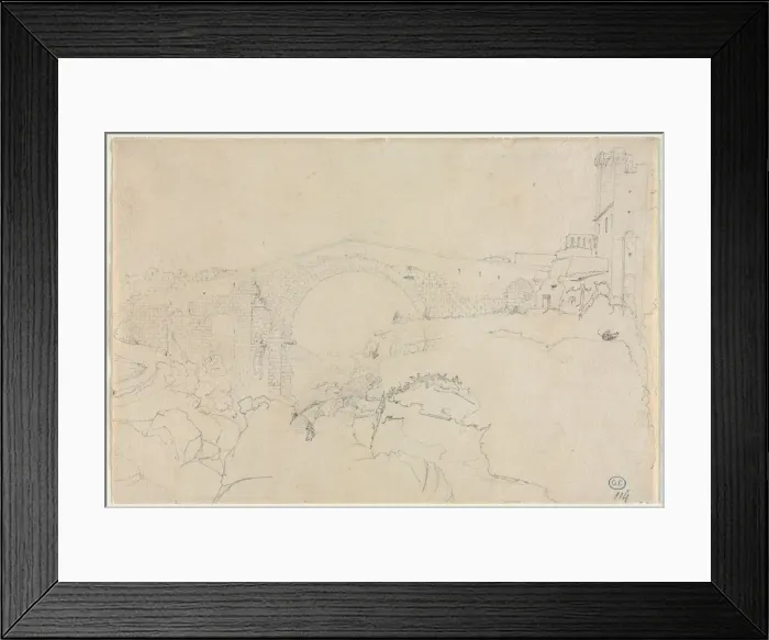 Framed Print : The Ponte dellAbbadia at Vulci, first half 19th century. Creator: Jean-Auguste-Dominique Ingres Framed Print : The Ponte dellAbbadia at Vulci, first half 19th century. Creator: Jean-Auguste-Dominique Ingres