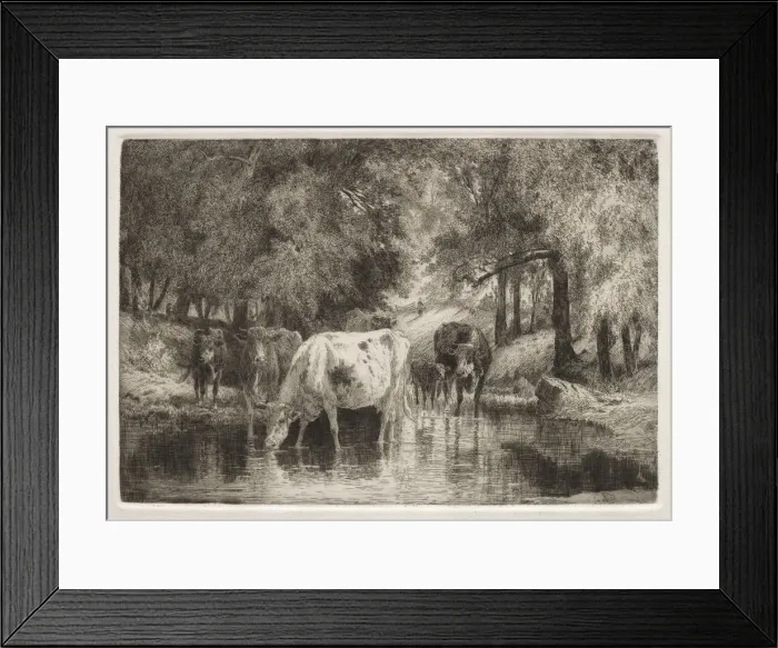 Framed Print : The Pool. Creator: Peter Moran (American, 1841-1914) Framed Print : The Pool. Creator: Peter Moran (American, 1841-1914)
