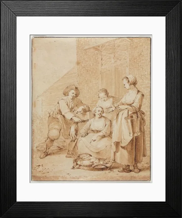 Framed Print : The Poultry Woman, second half 18th century. Creator: Hendrik Meijer (Dutch, 1737-1793)