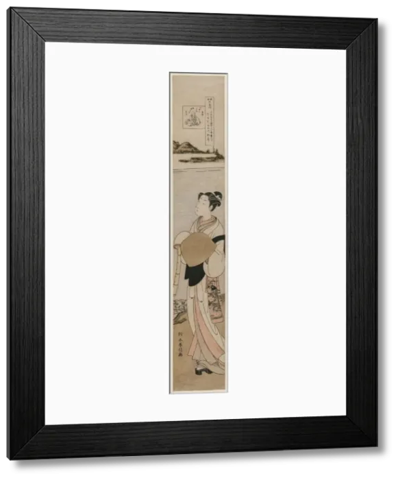 Framed Print : The Priest Kukai by the Tama River at Mt. Koya... late 1760s. Creator: Suzuki Harunobu (Japanese Framed Print : The Priest Kukai by the Tama River at Mt. Koya... late 1760s. Creator: Suzuki Harunobu (Japanese