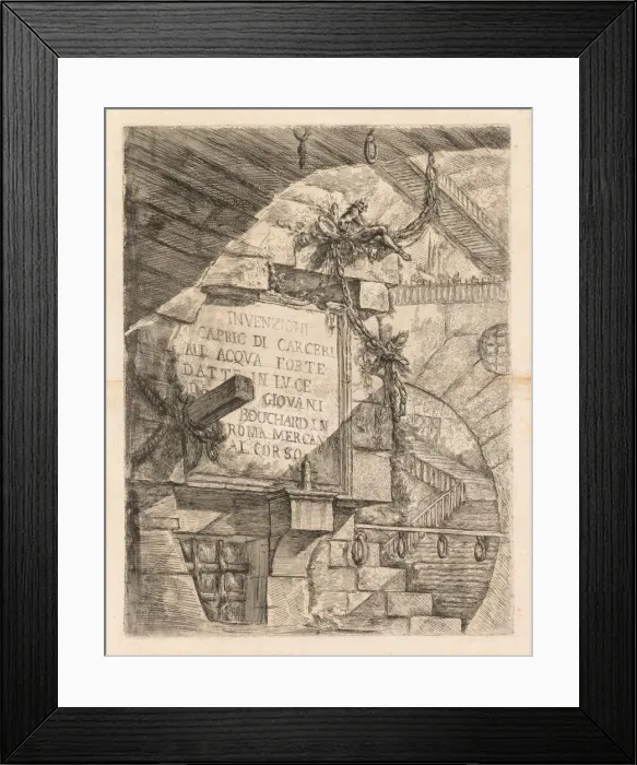 Framed Print : The Prisons, 1745-1750. Creator: Giovanni Battista Piranesi (Italian, 1720-1778)