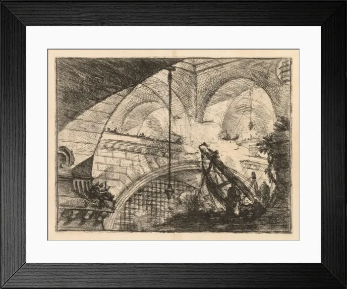 Framed Print : The Prisons: A Series of Galleries with Crane-Like Erection of Beams, 1745-1750. Creator Framed Print : The Prisons: A Series of Galleries with Crane-Like Erection of Beams, 1745-1750. Creator