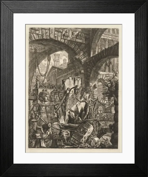 Framed Print : The Prisons: An Architectural Medly, with a Man on the Rock in the Foreground, 1745-50 Framed Print : The Prisons: An Architectural Medly, with a Man on the Rock in the Foreground, 1745-50