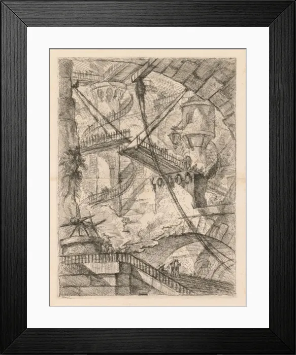 Framed Print : The Prisons: An Immense Interior with a Drawbridge, 1745-1750 Framed Print : The Prisons: An Immense Interior with a Drawbridge, 1745-1750