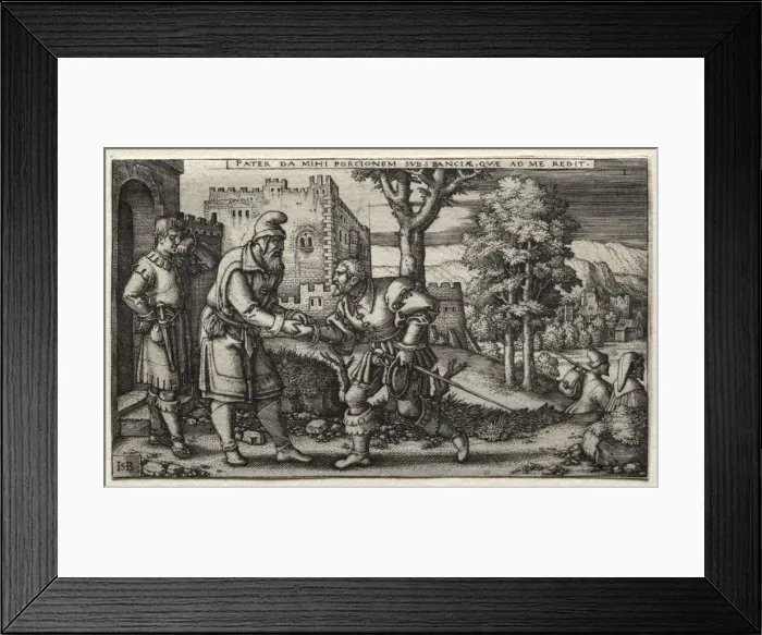 Framed Print : The Prodigal Son: Departure of the Prodigal Son. Creator: Hans Sebald Beham (German, 1500-1550) Framed Print : The Prodigal Son: Departure of the Prodigal Son. Creator: Hans Sebald Beham (German, 1500-1550)