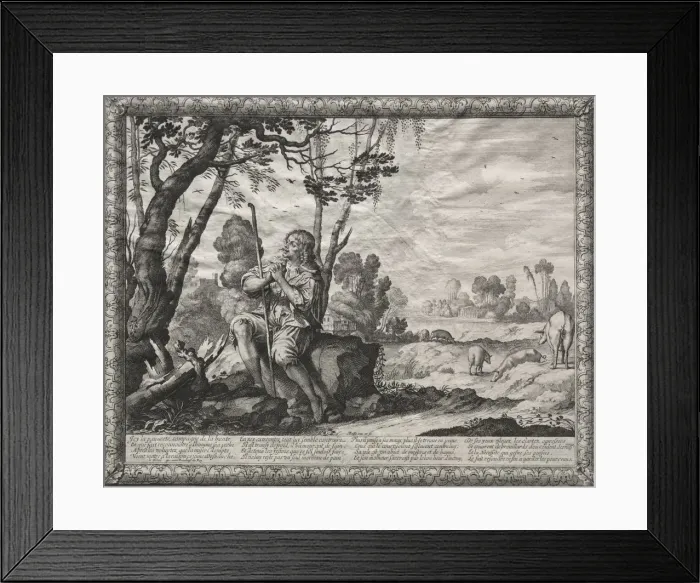 Framed Print : The Prodigal Son: The Prodigal Tending the Pigs. Creator: Abraham Bosse (French, 1602-1676) Framed Print : The Prodigal Son: The Prodigal Tending the Pigs. Creator: Abraham Bosse (French, 1602-1676)