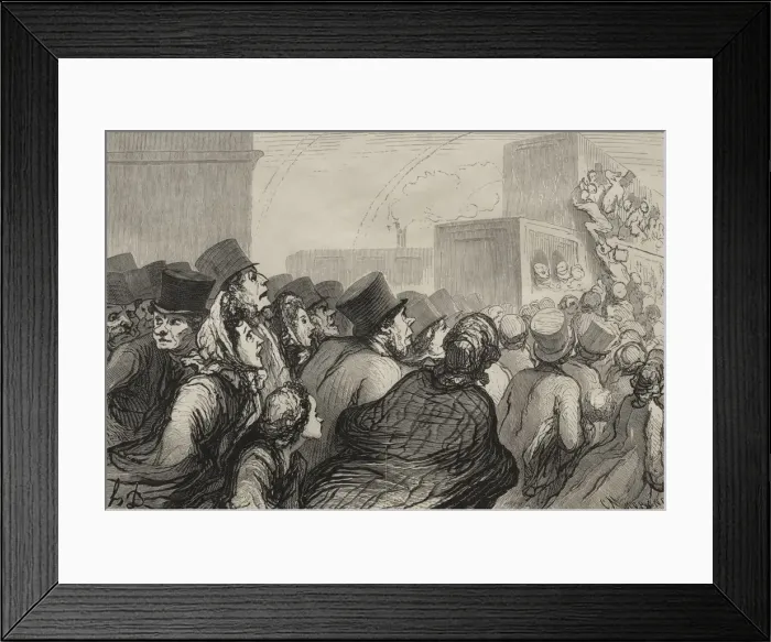 Framed Print : The Railway: The Sunday Excursion. Creator: Honore Daumier (French, 1808-1879) Framed Print : The Railway: The Sunday Excursion. Creator: Honore Daumier (French, 1808-1879)