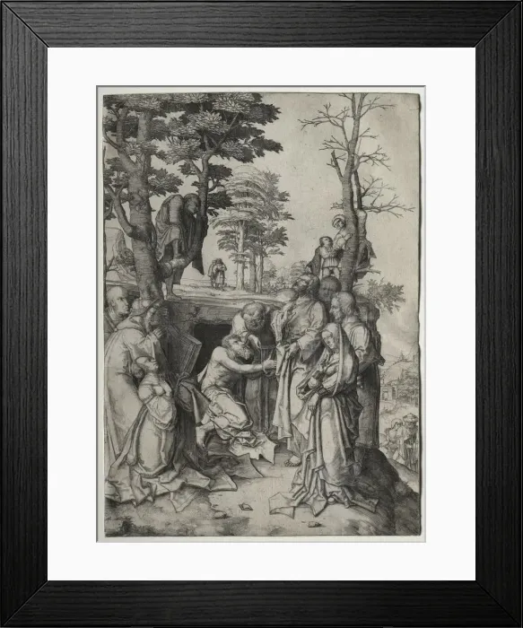 Framed Print : The Raising of Lazarus, by 1508. Creator: Lucas van Leyden (Dutch, 1494-1533) Framed Print : The Raising of Lazarus, by 1508. Creator: Lucas van Leyden (Dutch, 1494-1533)