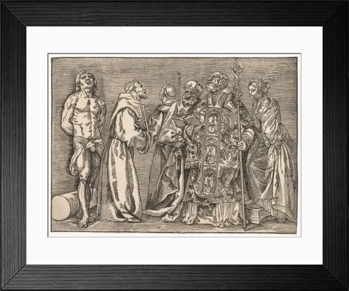 Framed Print : The Six Saints, c. 1535. Creator: Niccolo Boldrini (Italian, c. 1500-aft 1566) Framed Print : The Six Saints, c. 1535. Creator: Niccolo Boldrini (Italian, c. 1500-aft 1566)