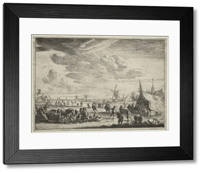 Framed Print : The Skaters. Creator: Peeter Bout (Flemish, 1658-1719) Framed Print : The Skaters. Creator: Peeter Bout (Flemish, 1658-1719)