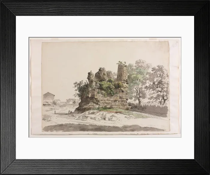 Framed Print : The So-Called Sepulcher of the Curiatii Brothers at Albano, with the Church of the Madonna Framed Print : The So-Called Sepulcher of the Curiatii Brothers at Albano, with the Church of the Madonna