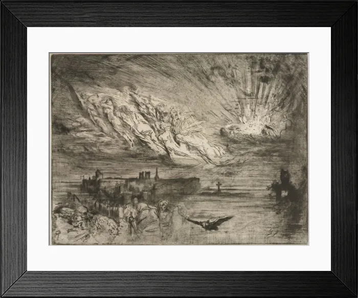 Framed Print : The Spirits from the Cities of the Dead, 1885. Creator: Felix Hilaire Buhot (French Framed Print : The Spirits from the Cities of the Dead, 1885. Creator: Felix Hilaire Buhot (French