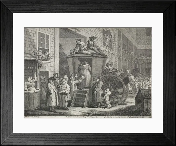 Framed Print : The Stage Coach, 1747. Creator: William Hogarth (British, 1697-1764)